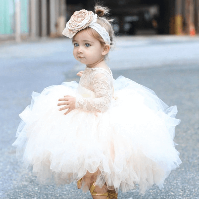 Robe de princesse ceinture fleurie pour enfant