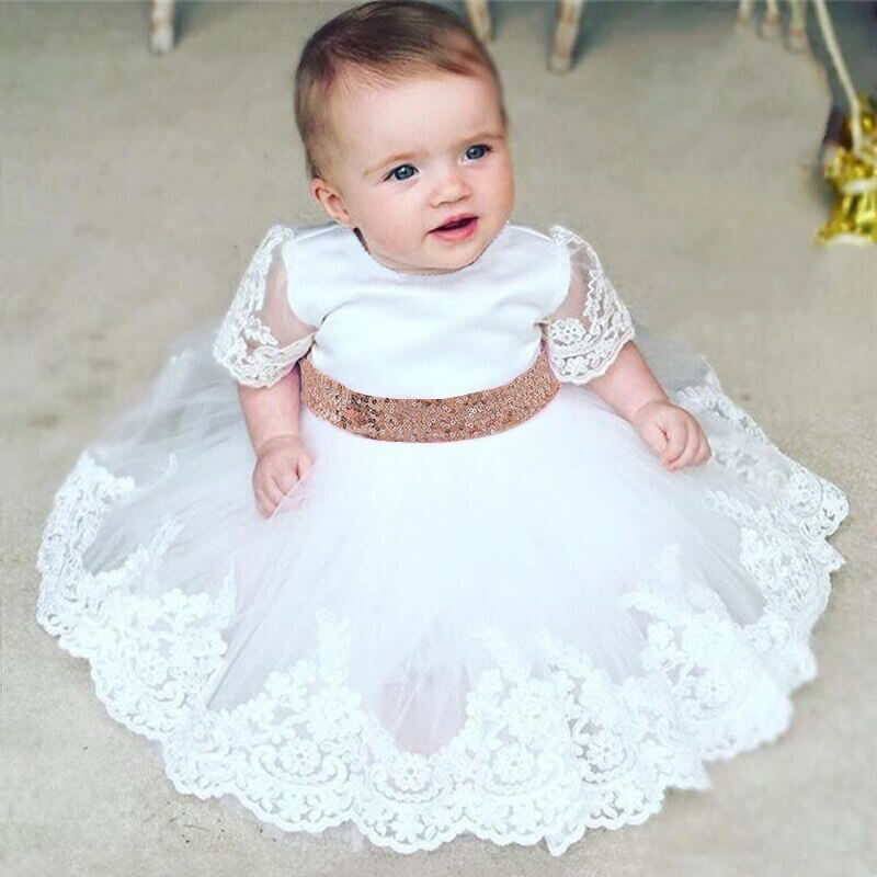 Robe Cérémonie Mariage Baptême Tutu Bébé Fille 12 Mois - 3 Ans - Princesse Élégante
