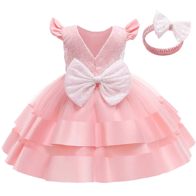 Robe De Baptême Princesse Pour Bébé Fille FYMNSI - Tulle à Fleurs, Manches Longues, Avec Bandeau - Taille 6-9M à 3-4 Ans, Pour Cérémonie, Fête, Photo