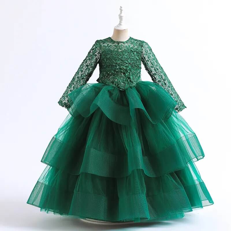IDOPIP Enfant Fille Les Sequins Broderie Tulle Longue Robe Demoiselle d'honneur Fille Fleur Mariage La Fête Bal Officiel Soirée Anniversaire Blanc 120 (5-6Y IDOPIP Enfant Fille Les Sequins Broderie Tulle Longue Robe Demoiselle d'honneur Fille Fleur Mariage La Fête Bal Officiel Soirée Anniversaire Blanc 120 (5-6Y