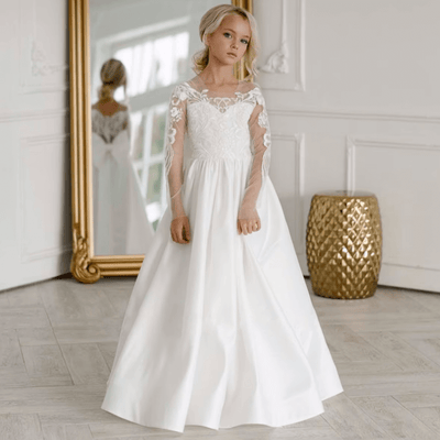 Robe mariage fille manche longue