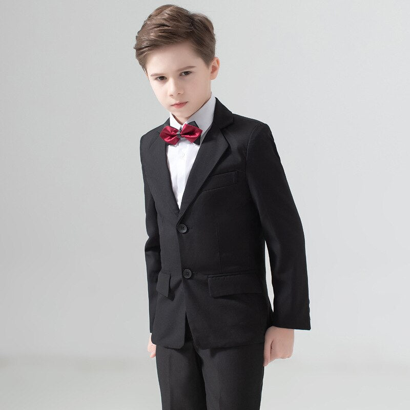 Costume Garçon D'honneur – Veste + Pantalon + Cravate + Broche, Tenue Cérémonie, Plusieurs Tailles (90 à 170 Cm) - 2