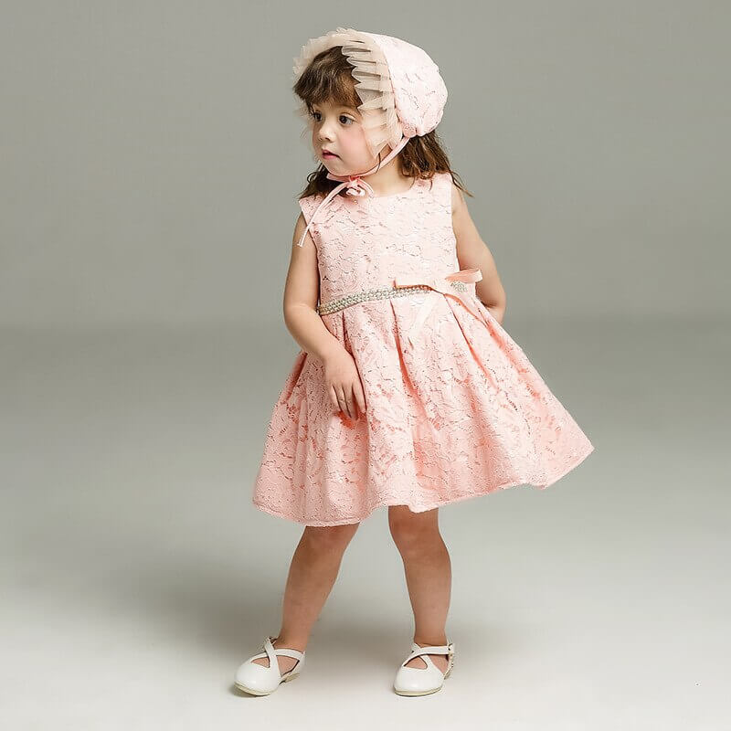 Robe Bébé Fille BEBE Rose à Dentelle - Dos Découpé, Taille M/8, Neuve Avec étiquette