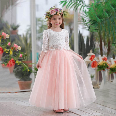 Robe fille mariage rose poudré 