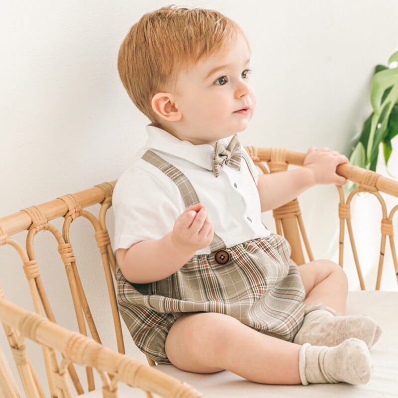 TigerTie Nœud Papillon Uni Bébé Garçon 0-24 Mois - Élastique Réglable Avec Boîte De Rangement